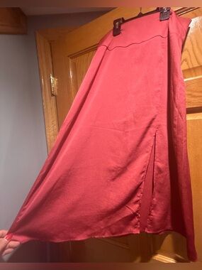 NWT Express Red Satin High-Waisted Skirt Size Small